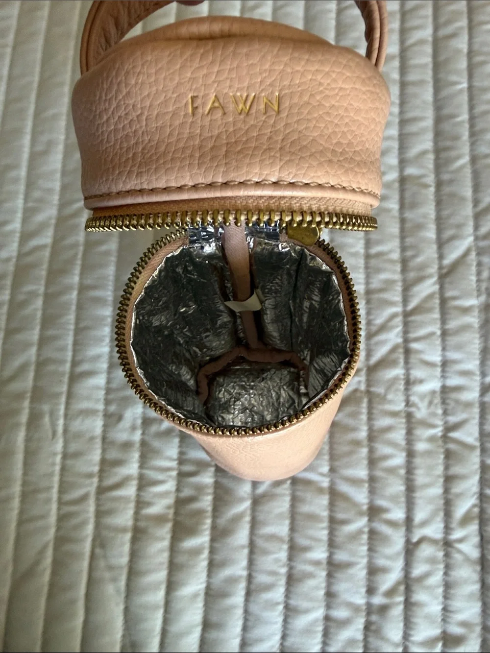 Fawn Design Neutral Beige Convertible Leather Backpack
